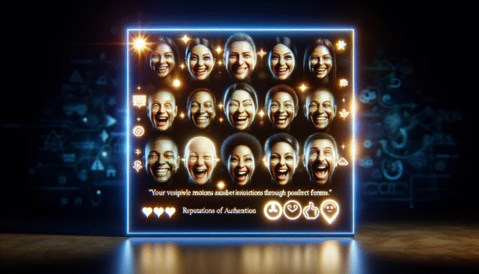 Leveraging Customer Testimonials for Enhanced Local Trust: Vibrant digital display featuring customer testimonials alongside satisfied clients' faces, reinforcing the brand's reputation.
