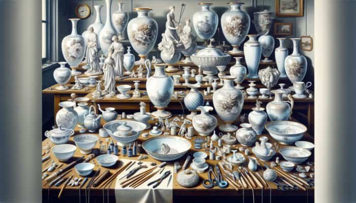 Skilled artisans in East Calder revitalising porcelain items such as vases and figurines.