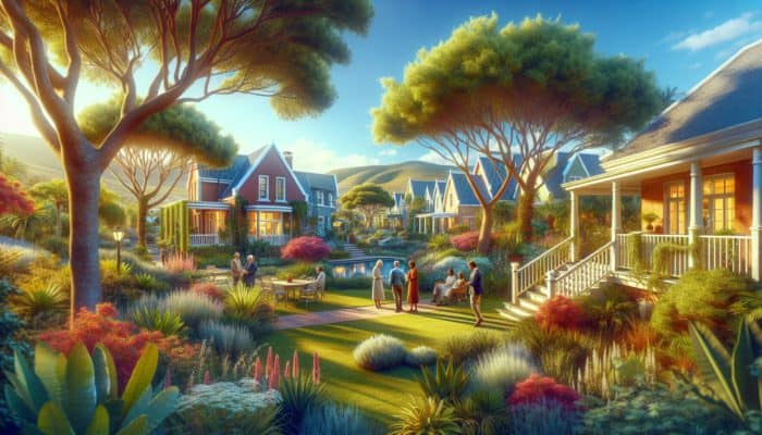 A serene mid-level neighbourhood in Hermanus with family-friendly homes and lush gardens.
