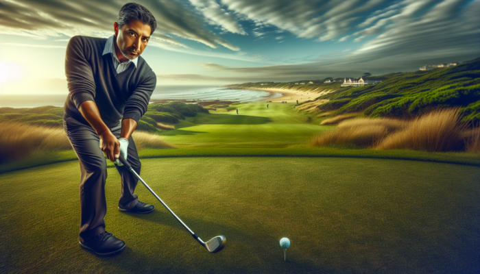 A golfer employing a mid bounce wedge on South African courses, adeptly adjusting to varying turf conditions.