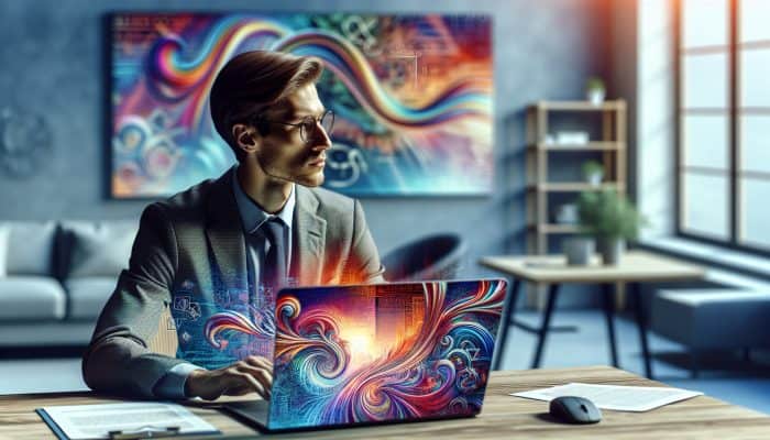 Comparing Debt Consolidation Loan Costs: Essential Guide | DCL A professional analyzes debt consolidation loan costs on a laptop, viewing colorful graphs of interest rates in a modern home office.